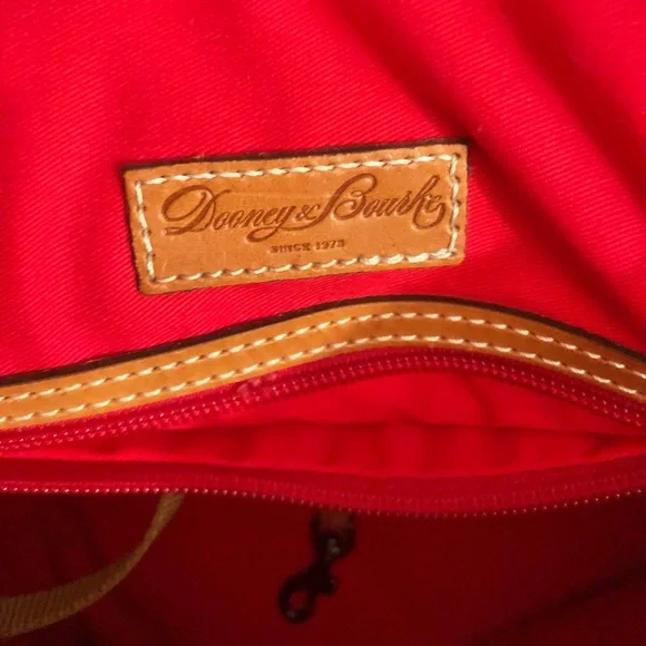 Dooney & Bourke Navy Croc Embossed Satchel with Tan Trim - Picture 8 of 16